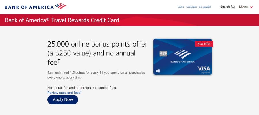 Bank of America Travel Rewards Credit Card