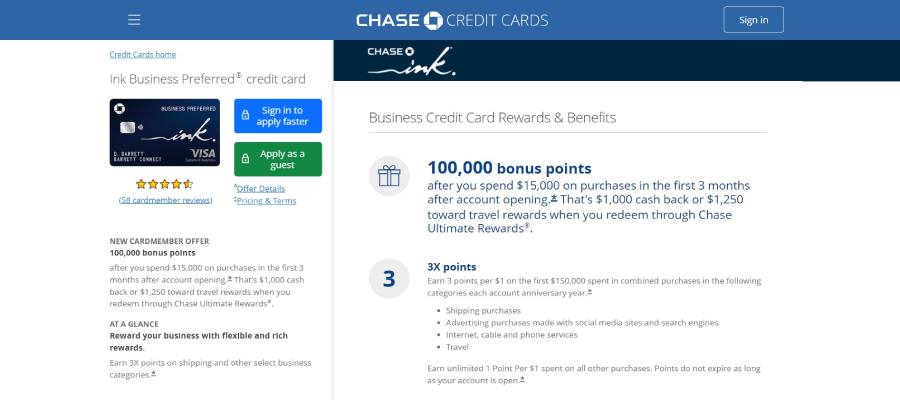 Ink Business Preferred Credit Card &mdash; Business Credit Card