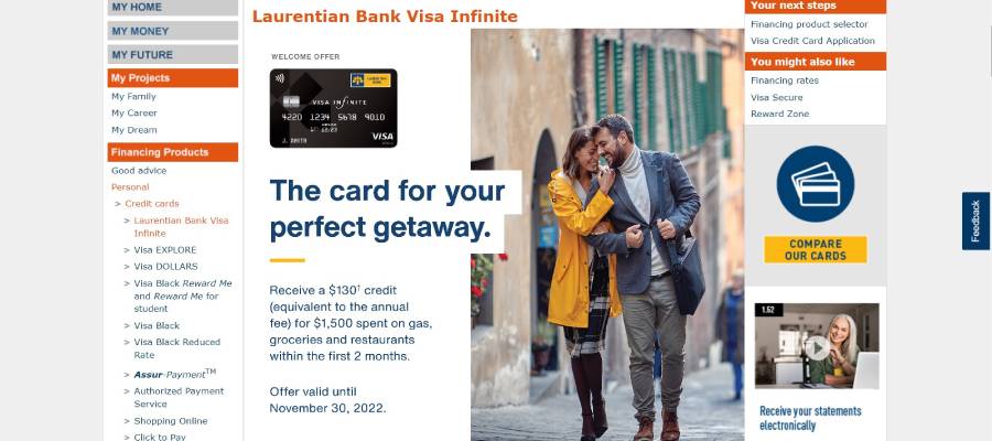 Laurentian Bank Visa Infinite card