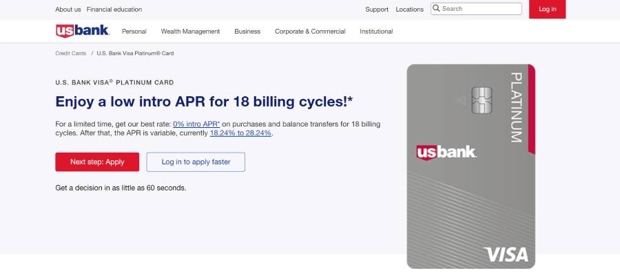 U.S. Bank Visa Platinum Card